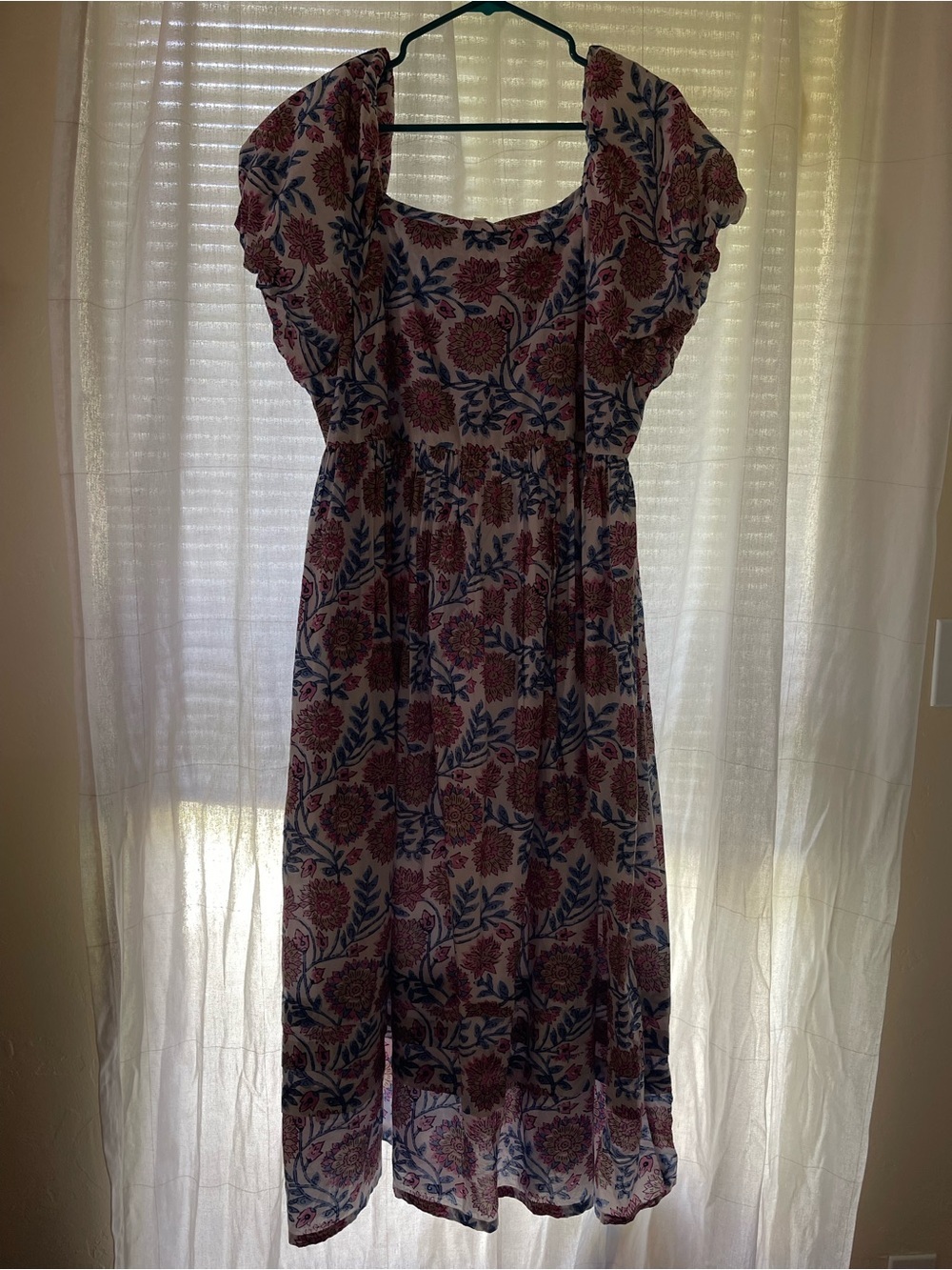Uncle Frank Maxi Dress with Pink and Blue & Tan Floral Print